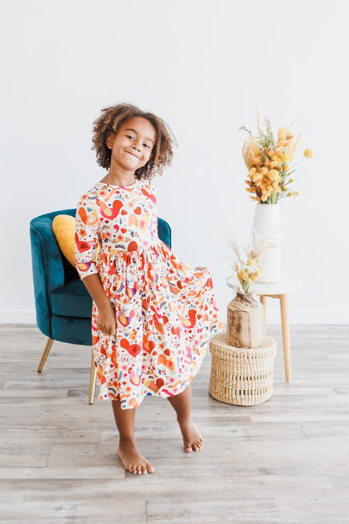 little-red-hen-3-4-sleeve-pocket-twirl-dress Mila &  Rose - Sophia's Style--45783--6